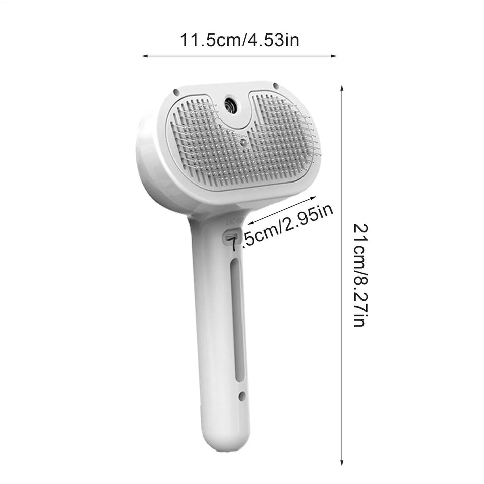 Pet Hair Remover Spray Grooming Comb Cats Dogs Floating Hair Removal Steam Cleaning Brush Dematting Water Mist Humidifier Comb