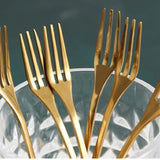 6PCS Creative Personality Stainless Steel Gold Spoons Tree Leaf Spoon Coffee Spoon Tea Spoon Home Restaurant Dessert Cutlery Set