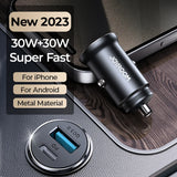 Joyroom 30W Car Charger Adapter PD QC3.0 Mini USB Charger Fast Charging Phone Charger for iPhone Samsung Galaxy Car Accessories