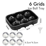 Ice Cube Tray Silicone Ice Ball Freezer Mold Square Ice Cube Maker with Lid 4/6/8 Grids for Whiskey Cocktail Coffee Accessories