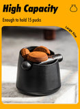 White Coffee Knock Box with Rubber Knock Bar 800ML Black Espresso Grounds Container Anti Slip Coffee Grind Waste Dump Bin
