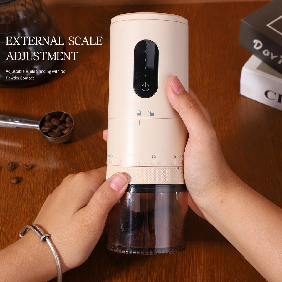 NEW Portable Electric Coffee Grinder 2000mAh Rechargeable 38 Gears External Adjustable Professional Ceramic Burr Fast Grinding
