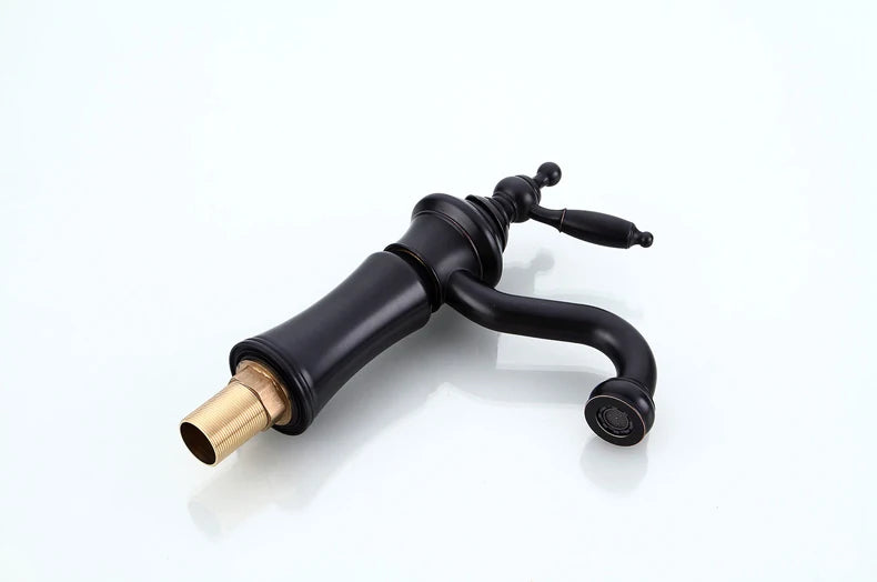 Chrome Basin Faucet Brass Black 360° rotatable basin faucet European-style Hot and Cold mixing faucet Brushed