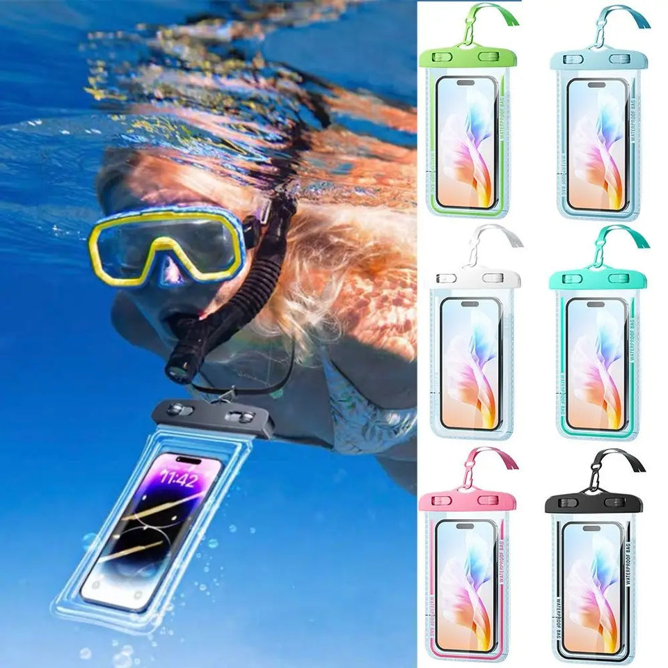 New IPX8 Waterproof Phone Pouch Transparent Touchable Floating Phone Waterproof Bag for Beach Underwater Photography Phone Cover