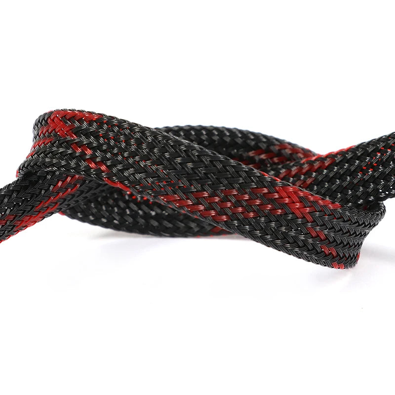 1~50M PET Expandable Cable Sleeve 4mm Tight Braided High Density Hardness Insulate Line Protect Sleeving Wire Wrap Gland Sheath