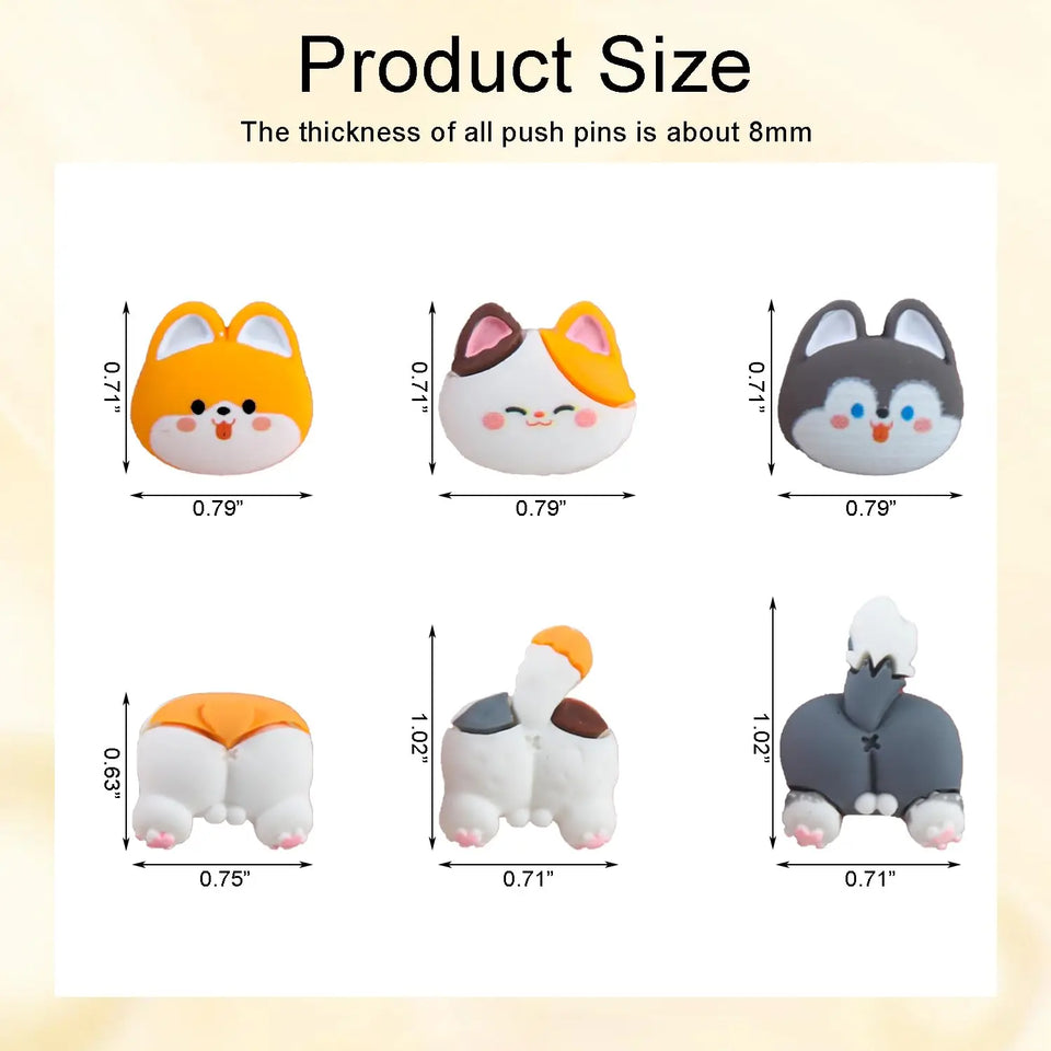 Bview Art 20/30 Pcs Dog Cat Push Pins Cute Decorative Animal Thumb Tacks Cork Board Thumbtacks for Bulletin Board