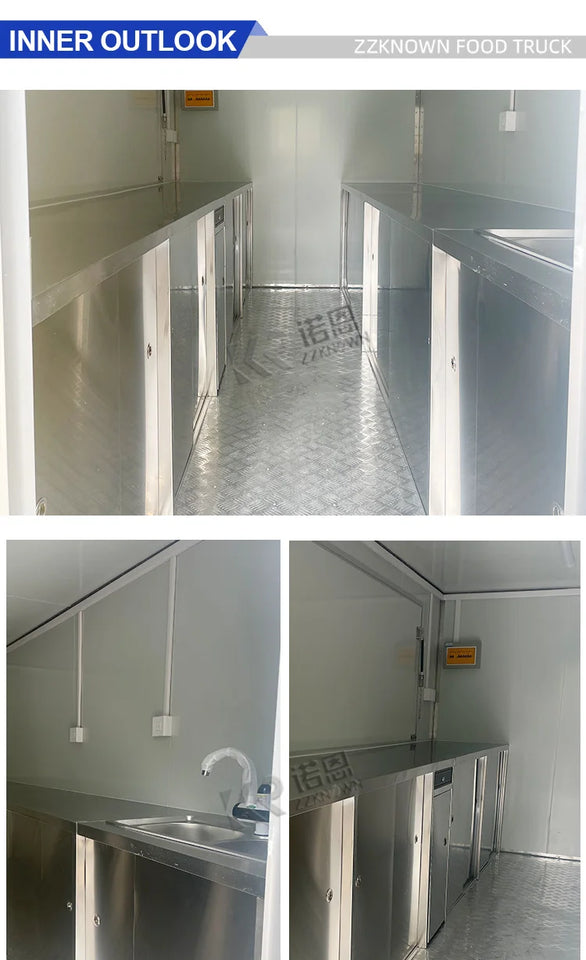 New Food Trailer Mobile Food Truck for Bakery Dairy Products Factory Ice Cream Cart Juice Coffee Kiosk Fully Equipped