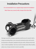 Homehin Adjustable Bicycle Handlebar Stem Ultralight 7/17 Degrees Bike Stems 31.8*45-120mm Positive Negative Vertical Handle