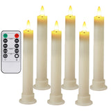 LED Flameless Taper Candles 6.5/11" Battery Operated Fake Flickering Candlesticks Electric Long Candles for Wedding Home Decor