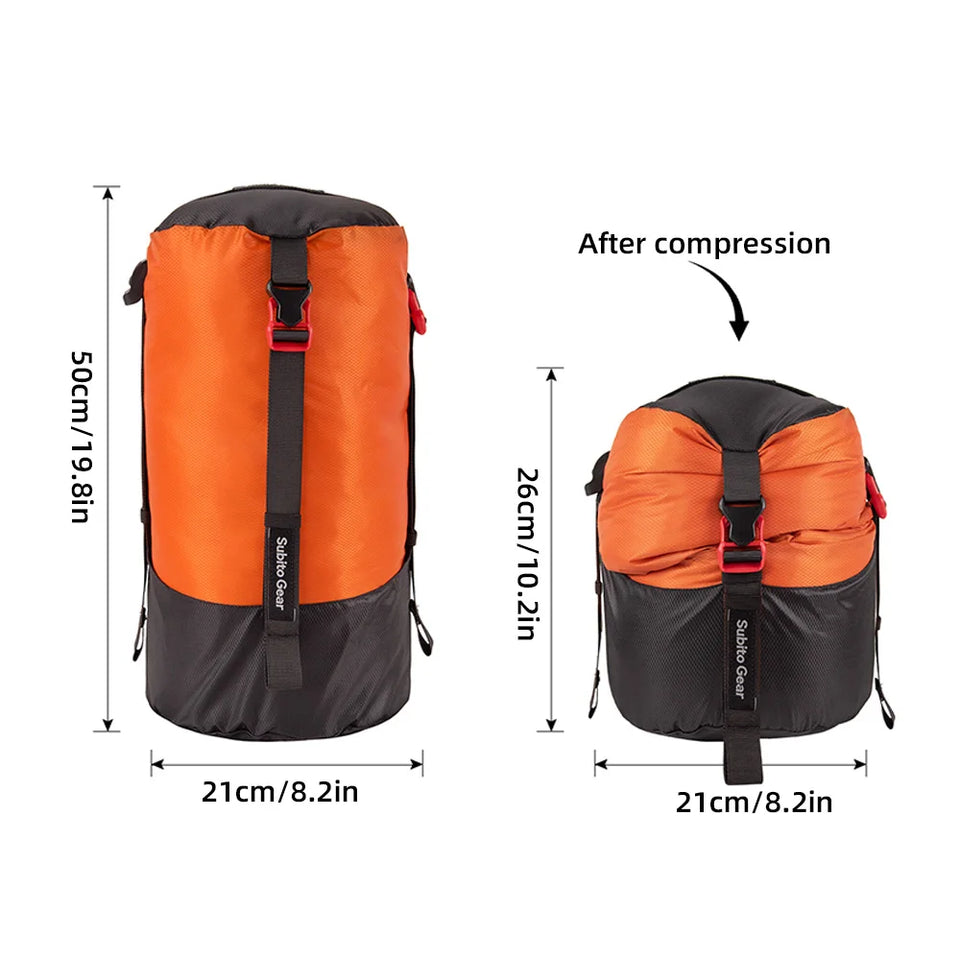 Lightweight Compression Stuff Sack 1-2L Waterproof Polyester Compression Bag Storage Bag for Camping Hiking Backpacking