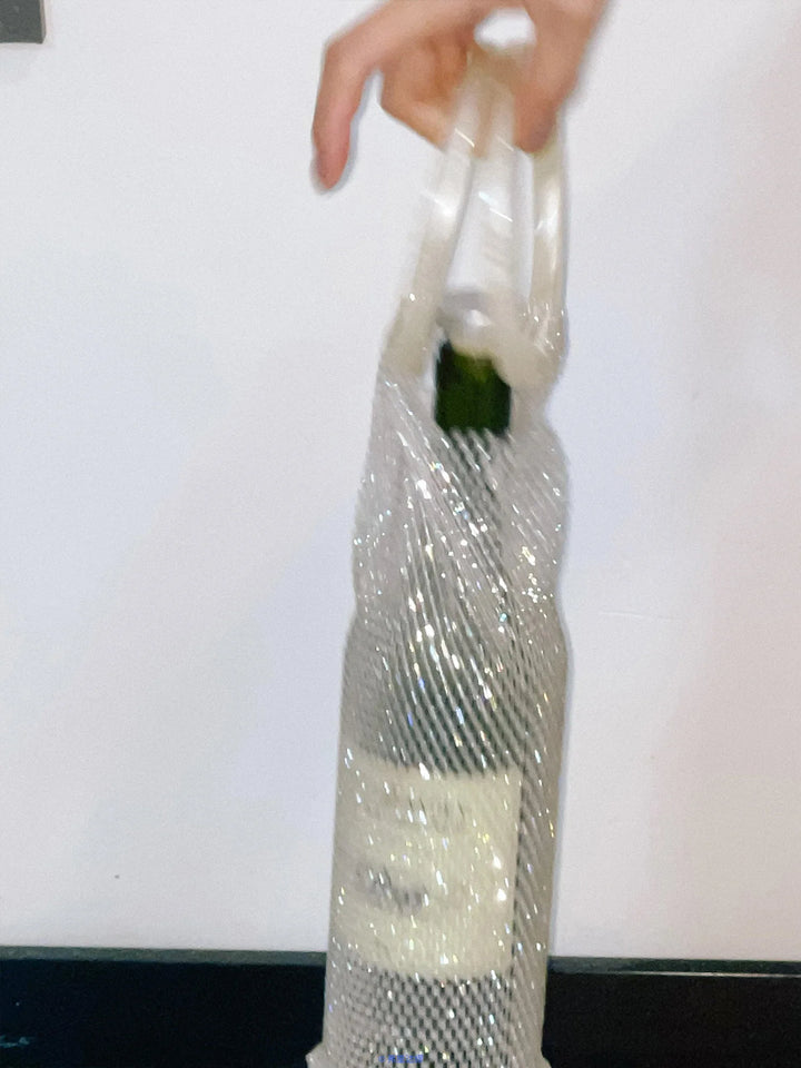 Resin Handle Wine Storage Bag Portable Czech Diamond Hand-carrying Gift Packaging Shiny Handwoven Bags Bottle jacket