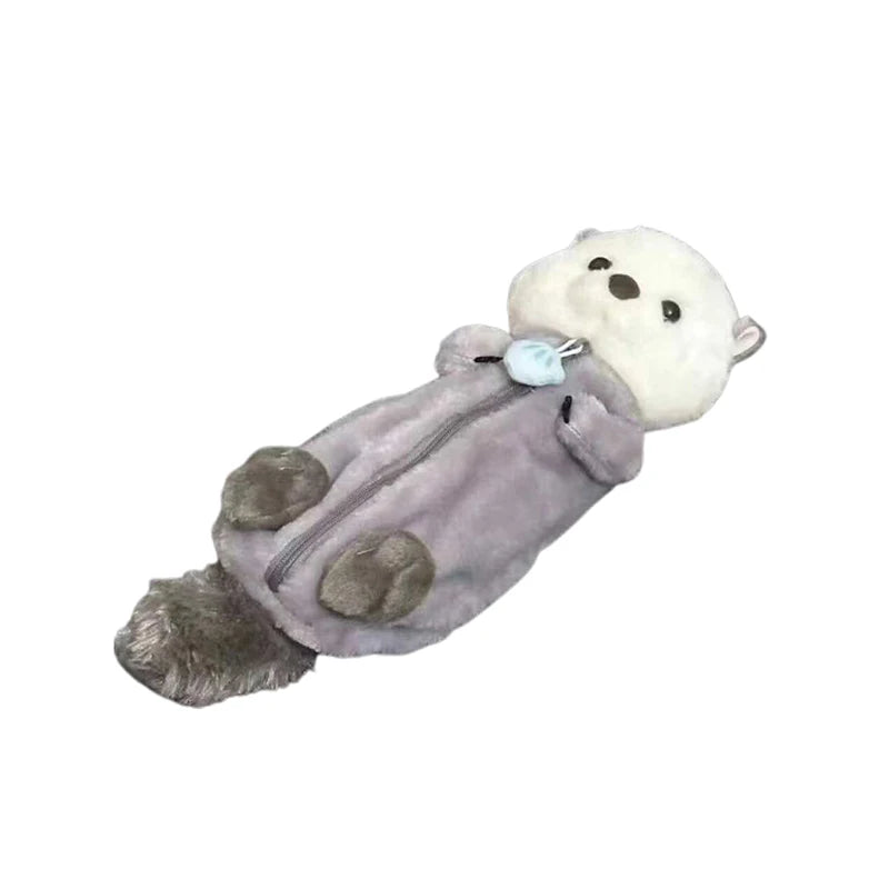 1Pcs Creative Sea Otter Plush Doll Pencil Case Ins High-attractive Pen Holder Cute Pencil Pouch Bag School Supplies Stationery