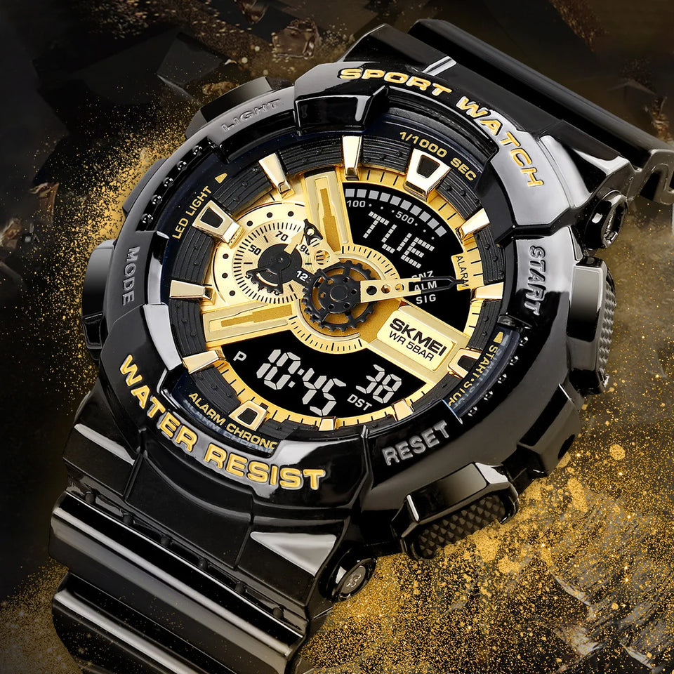 SKMEI World Time LED Light Digital Electronics Watches For Men Women Sports Quartz Watch Waterproof Wristwatches Horloges Mannen