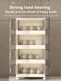 Collapsible Sturdy Storage Cabinet with Drawers and Wheels - Roomy Multi-purpose PP Organizer - Durable Storage Shelf