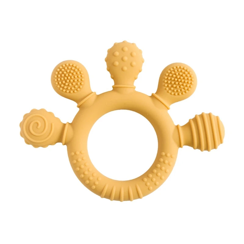 1PC Baby Silicone Teether Toys BPA Free Silicone Finger Ring Pacifier Chain Soothing Teething Toys For Newborn Teething Gifts