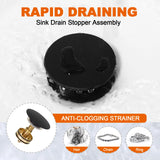 Stainless Steel Bathroom Sink Drain Stopper Without Overflow Fit Lavatory Vanity Vessel Sink Pop Up Drain Assembly Brass Cover