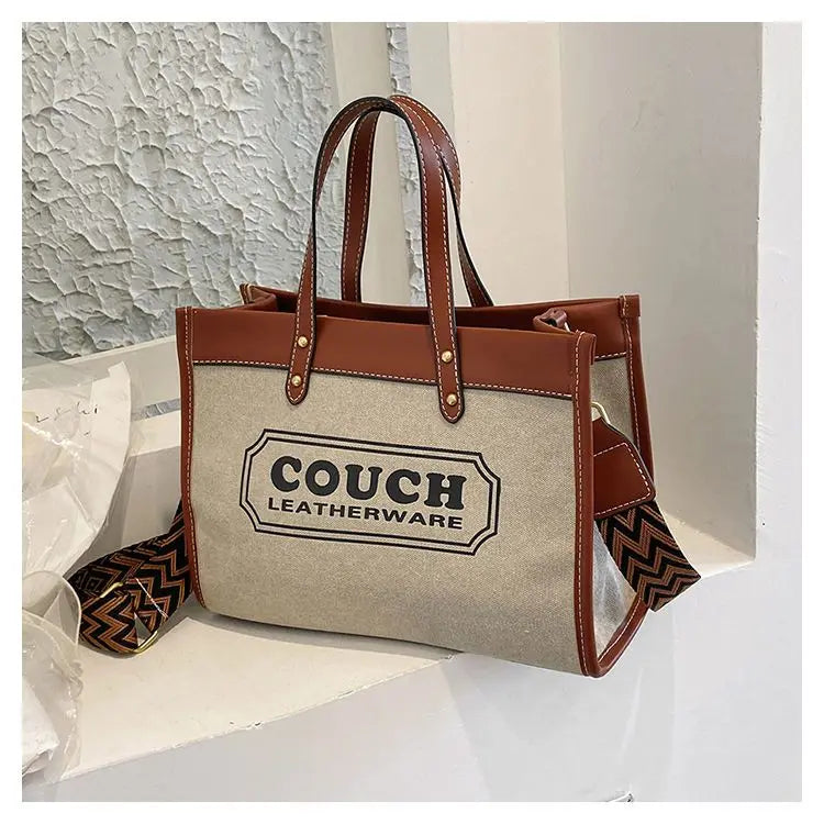 Canvas handbags women's 2023 new fashion all-match tote bag style large capacity shoulder messenger bag for woman