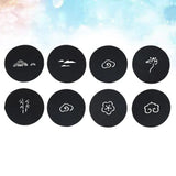 8 pcs Felt Coasters Creative Round Water Absorbent Heat Resistant Coffee Mats For Kitchen Office Bar Table Black