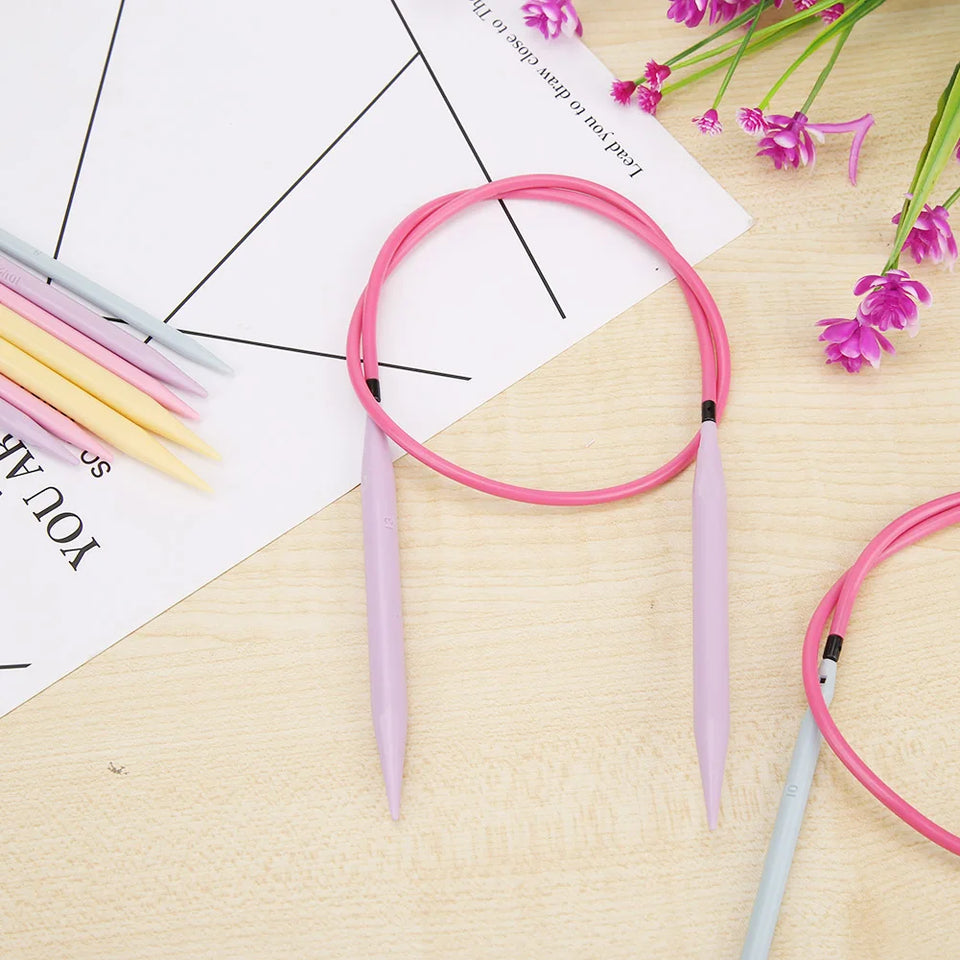 10 Pairs Plastic Change Head Circular Knitting Needle Set Sweaters Woven Tools