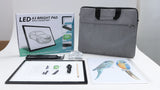 A3 Rechargeable Light Pad With Bottom Bracket, Clip and bag,3000 MAh Battery Powered Light Box For Diamond Painting,Sketching