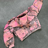Y2K Retro Zip Up Hoodie Pink Branch Camo Print Pattern Sweatshirt Streetwear Harajuku Trendy Casual Camouflage Unisex Boxy Coat