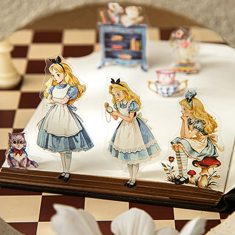 Mr.Paper 50Sheets/Book Fairy Tale Theme Die-cut PET Sticker Book DIY Journal Supplies for Phone Case Envelope Calendar Cup Decor