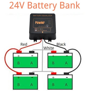 PowMr 24V 48V Battery Equalizer Voltage Balancer for Lead Acid, Lithium Batterries Series-Parallel Connected Charge Controller
