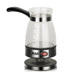 Electric Coffee Maker Glass Turkish Coffee Pot Italian Mocha Tea Milk Heating Machine Portable for Household Office 5-6 Cups