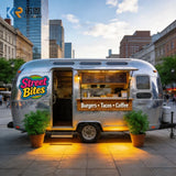 mobile food vending cart with multifunctional and spacious interior, serving as a portable kitchen trailer