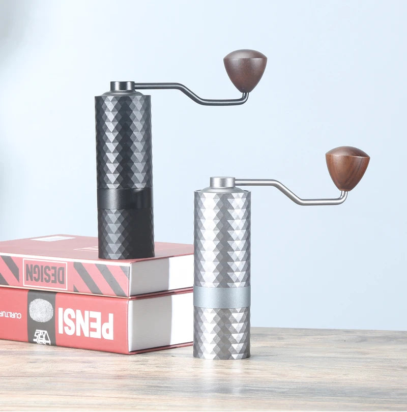 HAVMORE Upgrade Manual Coffee Grinder CNC Professional Stainless Steel Diamond Adjustable Manual Burr Coffee Bean Grinding