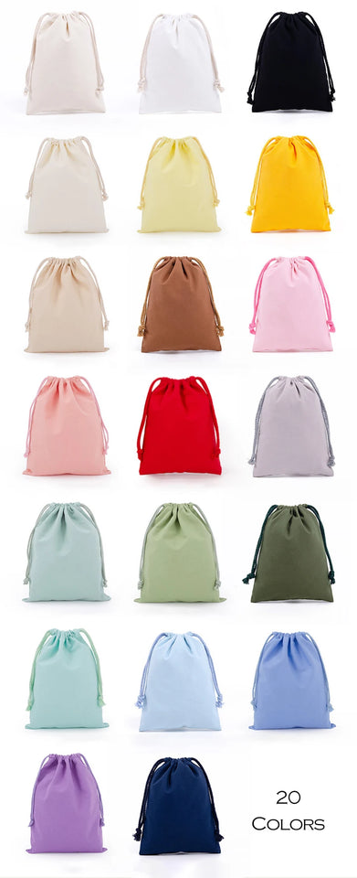 Cotton Drawstring Storage Bag White Canvas Bags for Candy Gift Package Pouch Reusable Home Sundries Organize Dustproof Sacks