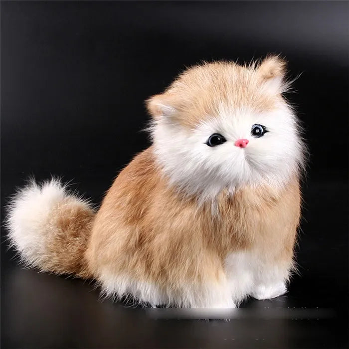 Electronic Plush Cats With Meowing Sound Lovely Decoration Animal Doll Toy Cute Electric Cat Soft Kids Pet Model For Kids Gift