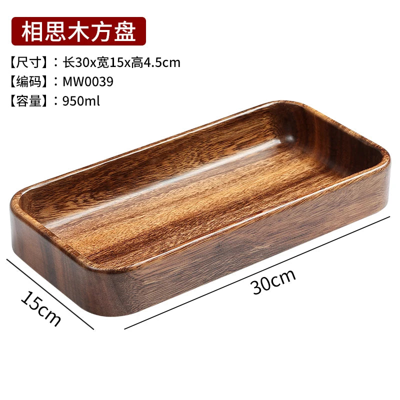 Japanese-Style Creative Wooden Fruit Tray Afternoon Tea Snack Plate Home Wooden Bowl Premium Snack & Nut Tray Wooden Tableware