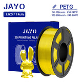JAYO PETG/PETG Clear 3D Printer Filament 1.75 ±0.02mm 1.1kg/roll High Toughness Neatly Wound Filament Fit Most FDM Printer