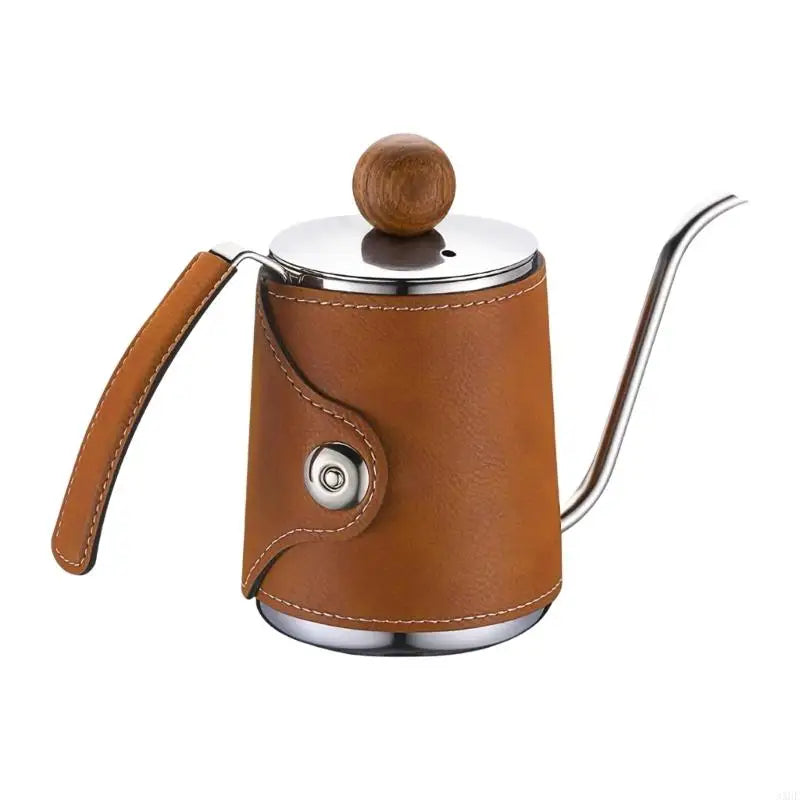 304 Stainless Steel Pour Coffee Kettle Practcial Brown Gooseneck Kettle For Smooth Pour Coffee Experience