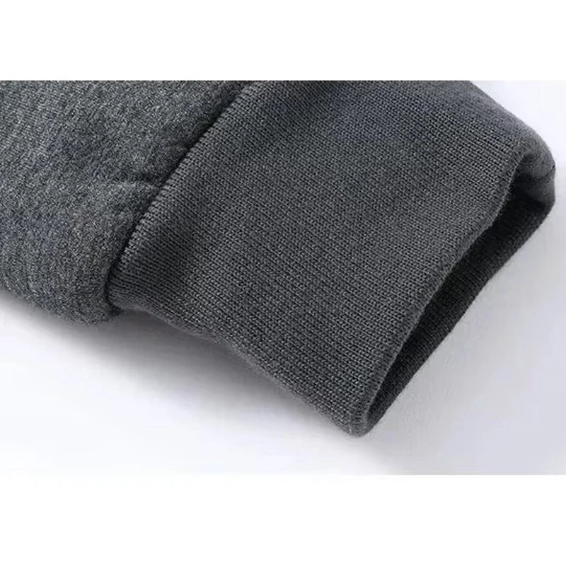 Men’s Quarter Zipper Fleece Sherpa Lined Sweatshirt Winter Warm Thick Fashion Pullover Tops Loungewear 8XL Plus Size