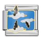 New Arrivals Blue Cute Small Animals Fit Women Men Stainless Steel Bracelet Italian Link 9mm Charm Jewelry DIY Making For Gifts