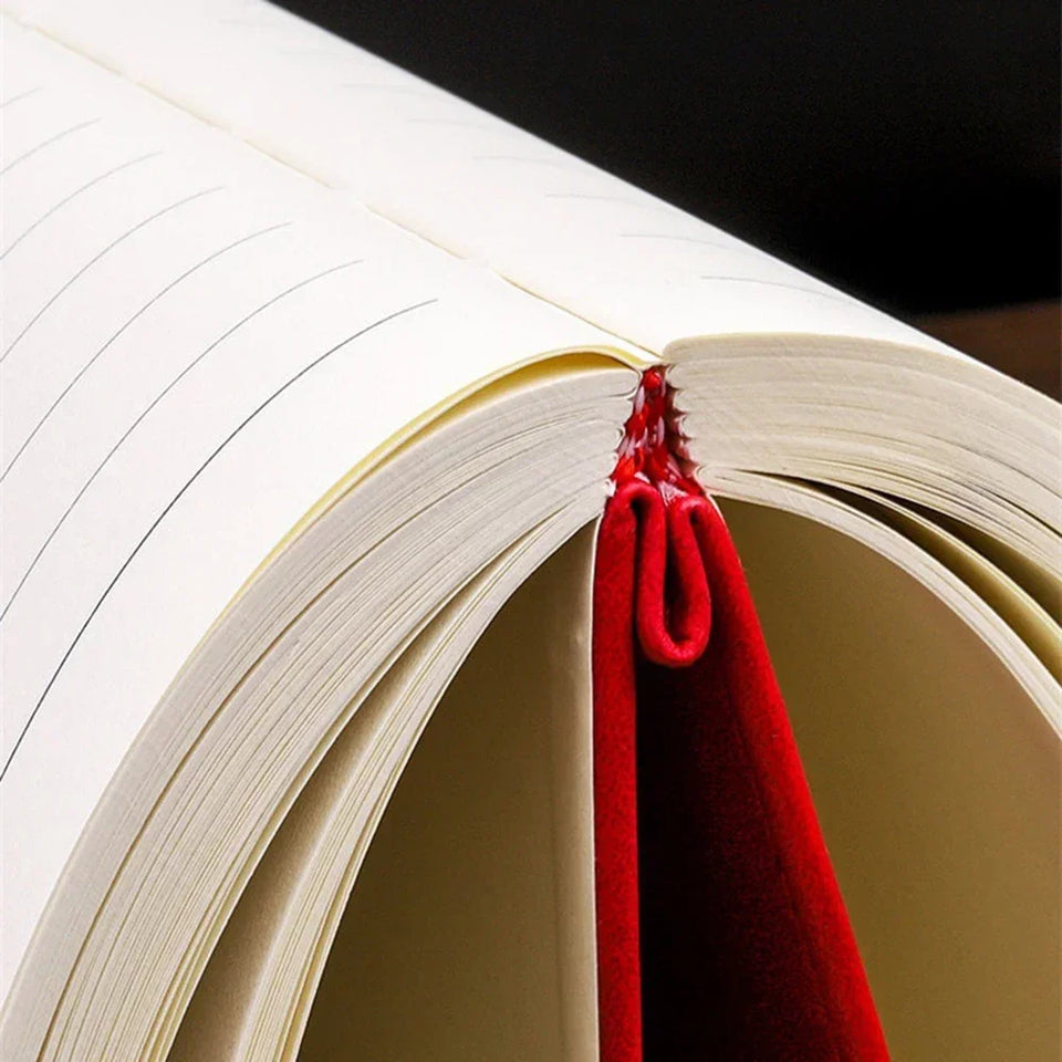 A5 Notebook Student Planning Efficiency Book Business Office Work Conference Notepad 360 Pages 100GSM Font Leather Cover