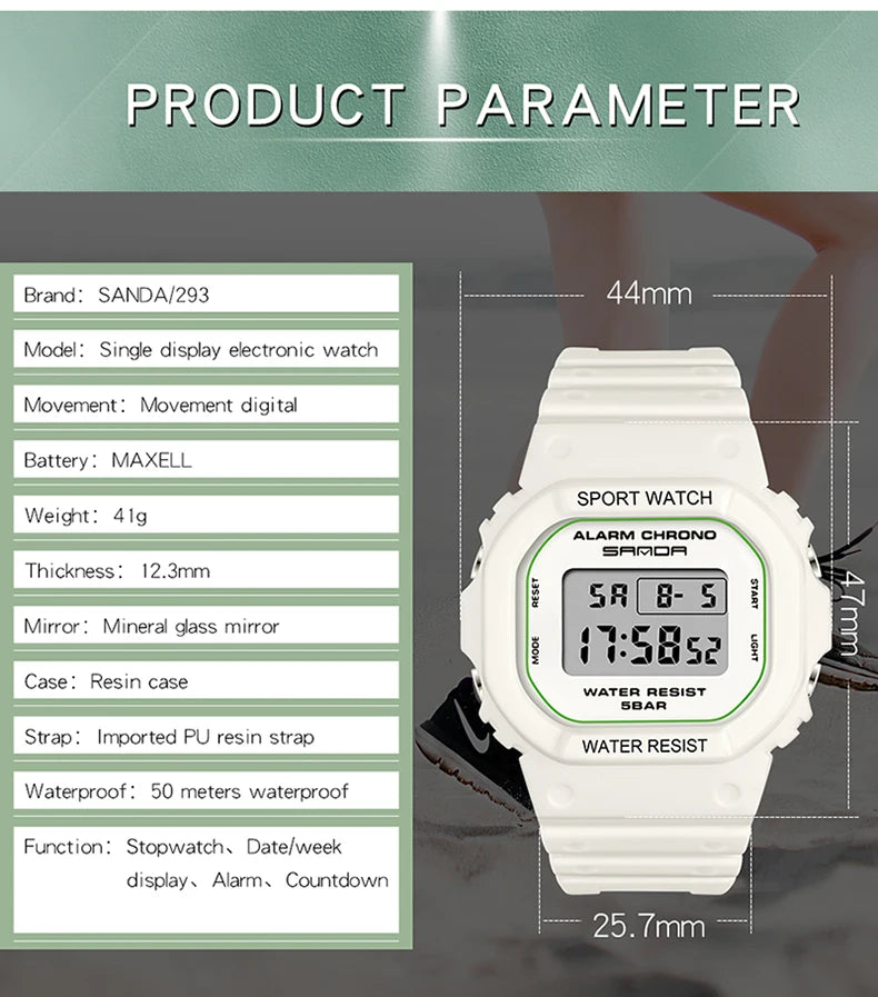 SANDA G Style Digital Watch Men Waterproof Ms Watch Sport Men Watches Boy Girl Electronic Clock Relogio Masculino Relógio Mulhe