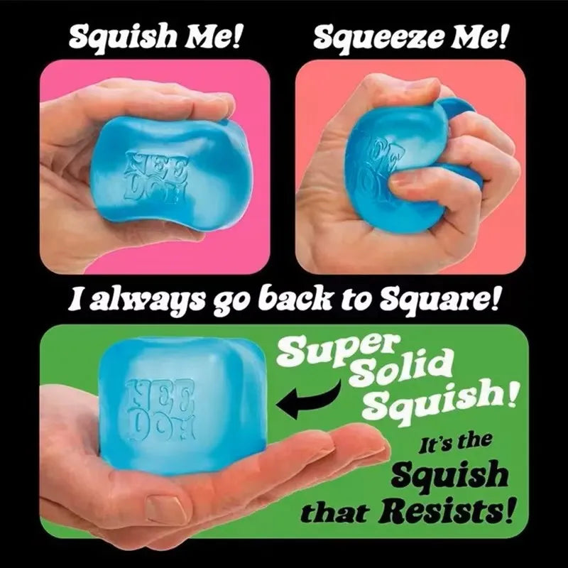 ### Nee Doh Nice Cube Super Solid Squishy Stress Relief Toy Soft Squeeze Fidget Toy for Office Anxiety Relief Kids Adults Gifts