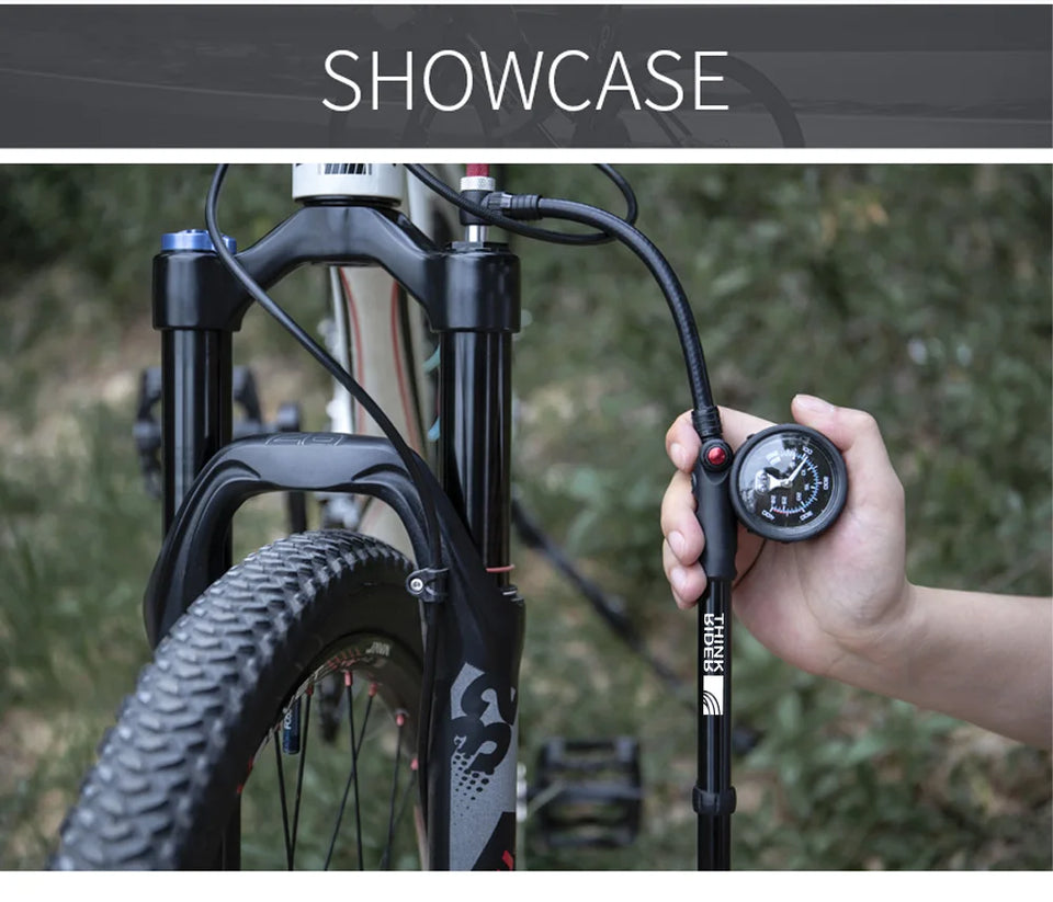 ThinkRider Portable High-pressure 300psi Bike Air Pump with Gauge for Fork & Rear Suspension Shock Absorber Mountain