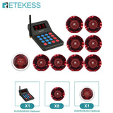 RETEKESS T119 Wireless Restaurant Paging System Coaster Vibrater Buzzer Receiver 2-Way Charge for Cafe Food Trucks