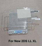 JCD For New 2DS 3DS XL LL Clear Split Shell Transparent Protective Cover Case Screen Film LCD Screen Protector