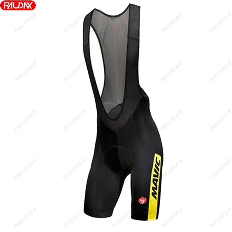 RX MAVIC 2024 New Summer Men's Cycling Set Road Bicycle Breathable Short Sleeve Bib Shorts Bicycle Moisture Wicking Sweatshirt