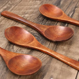 1-10PCS Long Hand Wooden Spoon Ellipse Ladle Sets Tea Coffee Honey Stir Spoons Kitchen Spice Scoops Tableware Stirrer Teaspoons