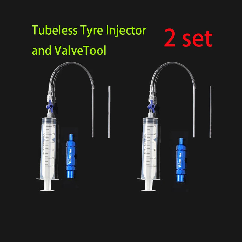Cycling Bike Bicycle Tubeless Tyre Sealant Injector Injection and Syringe Schrader Presta Valve Core Removal Tool