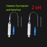 Cycling Bike Bicycle Tubeless Tyre Sealant Injector Injection and Syringe Schrader Presta Valve Core Removal Tool