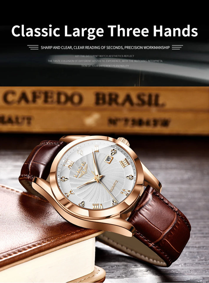 LIGE New Luxury Watch for Men Military Leather Man Wristwatch Quartz Clock Waterproof Luminous Date Week Men's Watches Reloj+box