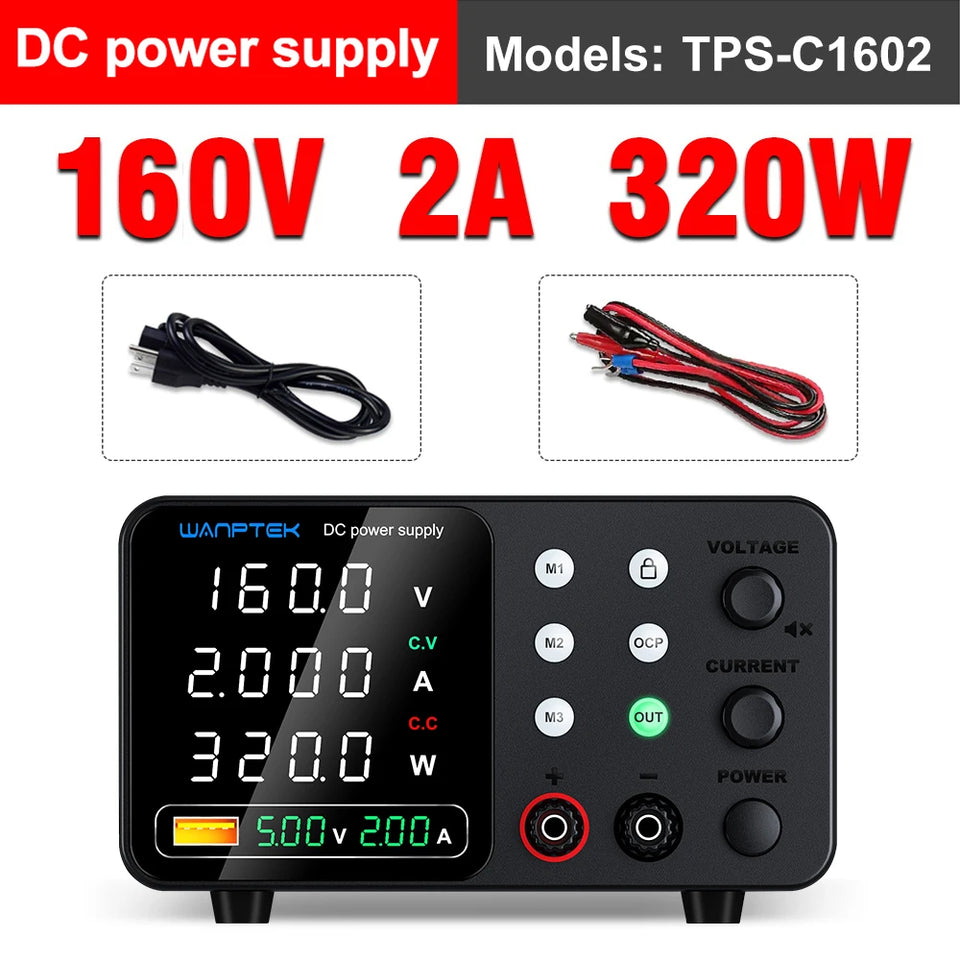 Wanptek Adjustable DC power supply 30V 5A 10A 60V 5A 120V 3A 160V 2A Lab Bench Power Source Stabilized Voltage power supply