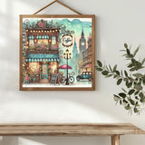 1pc 40X40CM/15.74inch Coffee shop cross stitch Kit DIY kit 11CT/14CT Eco-cotton Thread Hanging Painting Wall decoration